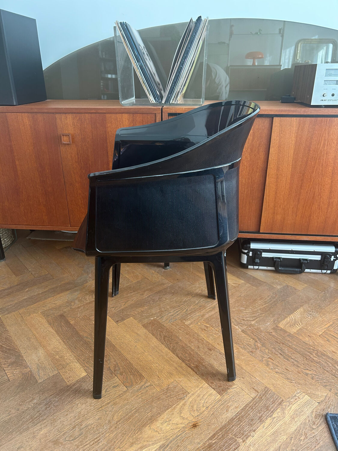 "Papyrus" black armchairs designed by Ronan and Erwan Bouroullec.