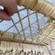 Vintage rattan corner shelf