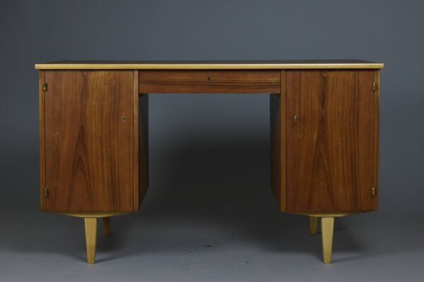 Bureau suédois double face en teck, fin des années 1950/début des années 1960, SMB Bodafors
