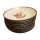 Limoges porcelain signed Bernardaud with gold border and central decoration country scenes