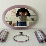 Set of plexiglass wall lights and mirror by Harvey Guzzini, 1970s