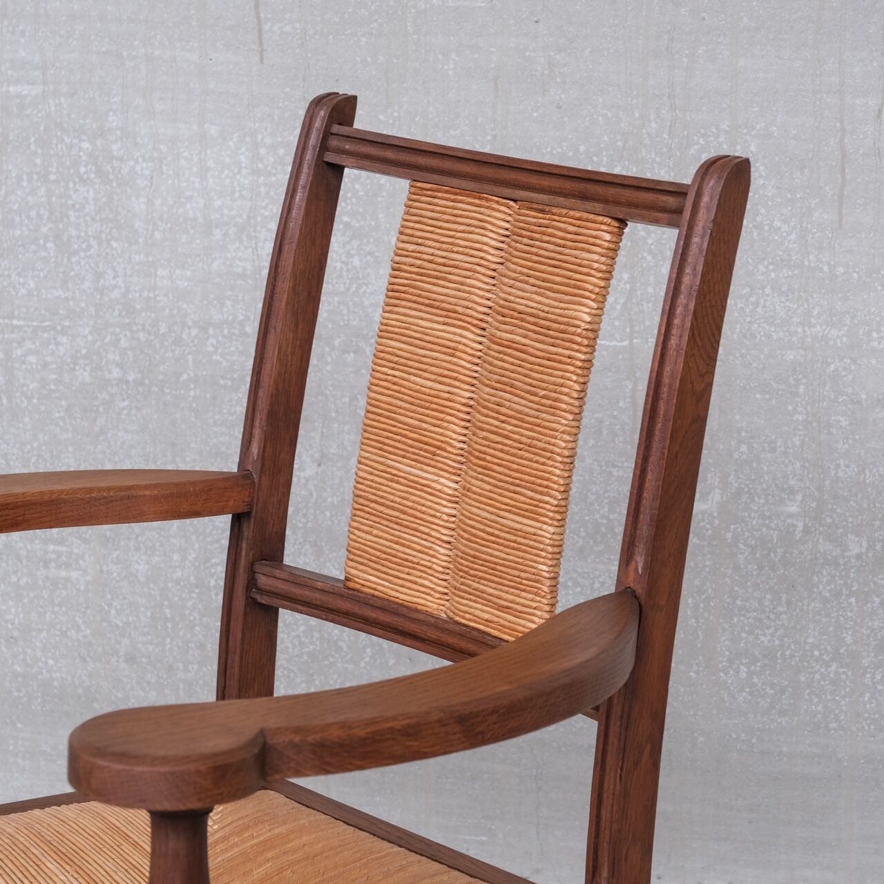 Pair of Mid-Century Rush French Armchairs