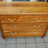 18th-century Louis XVI low walnut commode.