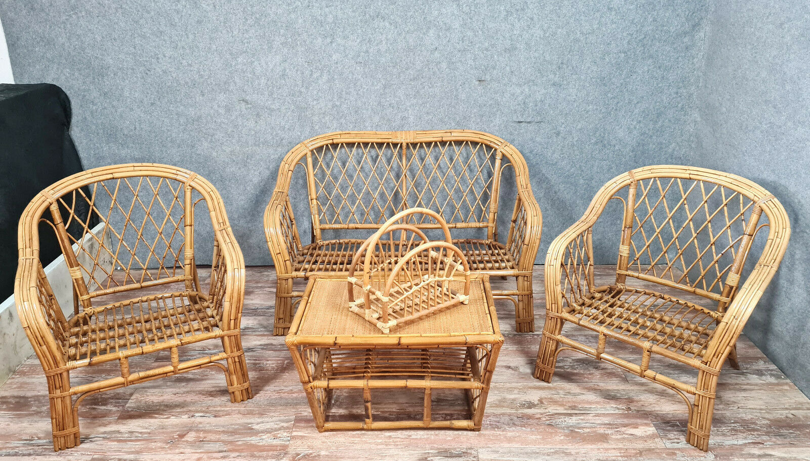 Salon en rotin 60/70