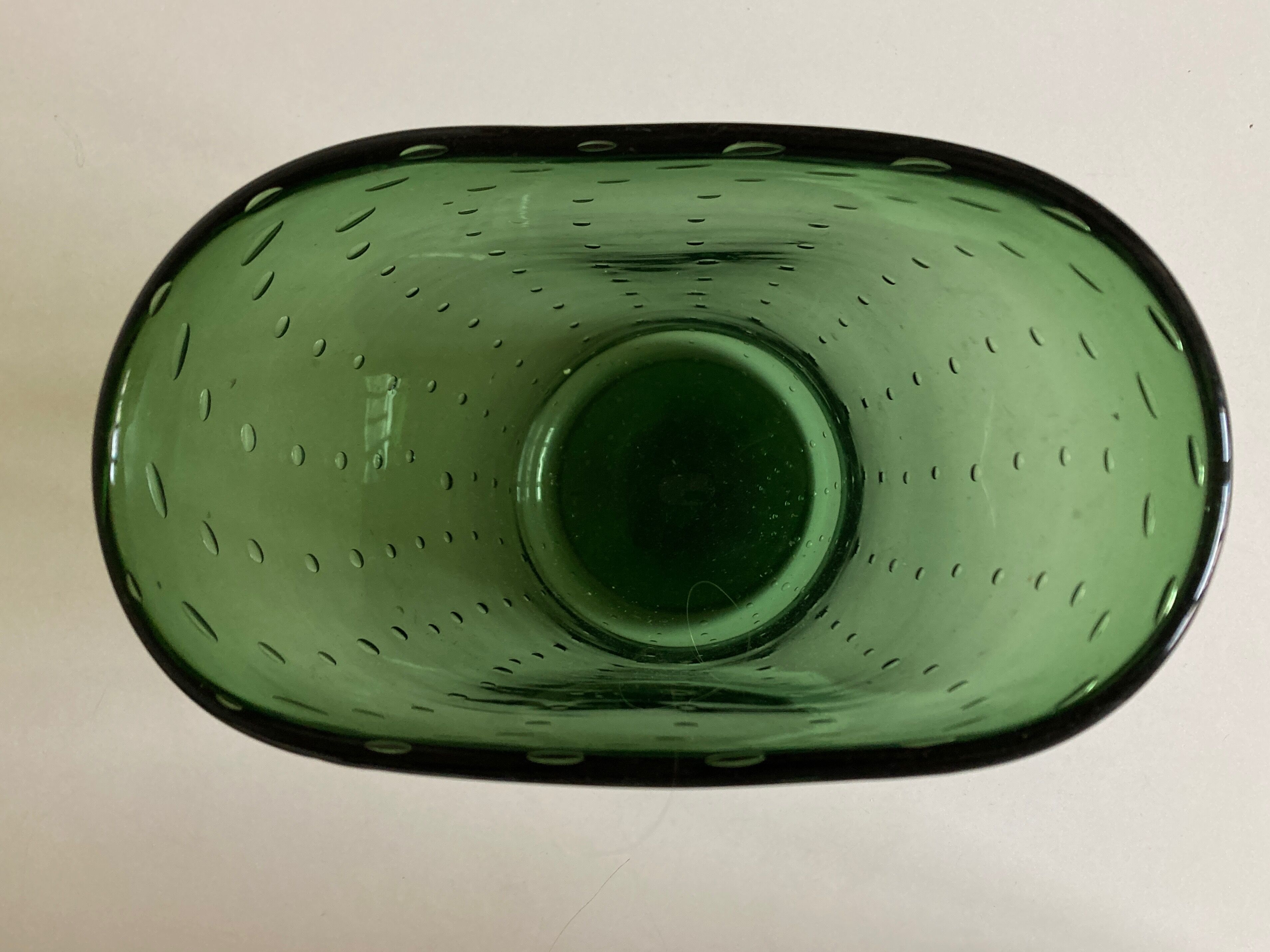 Empoli bubbles blown glass vase 1960