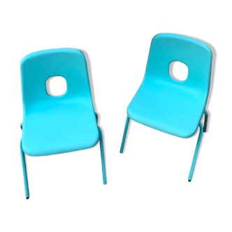 Set of two resin shell chairs