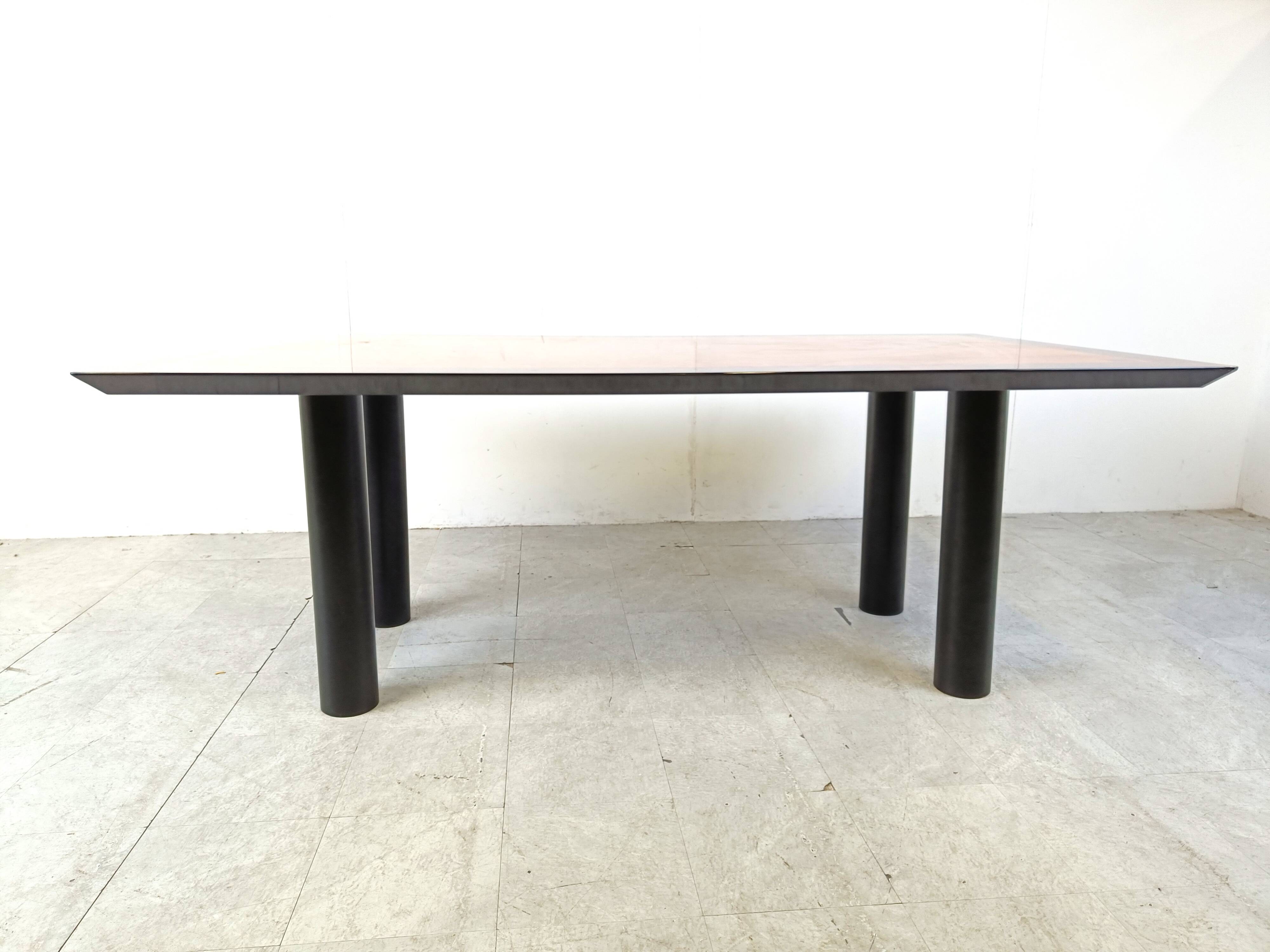 Oscar Dell Arredamento Italian Modern Burl Maple Dining Table by Miniforms