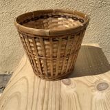 Basket high cache vintage rattan pot