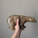 Bronze animal sculpture of a polar bear by Pierre Chenet.