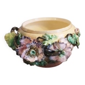 Grand cache pot barbotine Art Nouveau