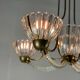 Venetian chandelier in Murano glass and brass circa 1950