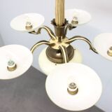 Lustre Art nouveau en laiton et verre, 1910s