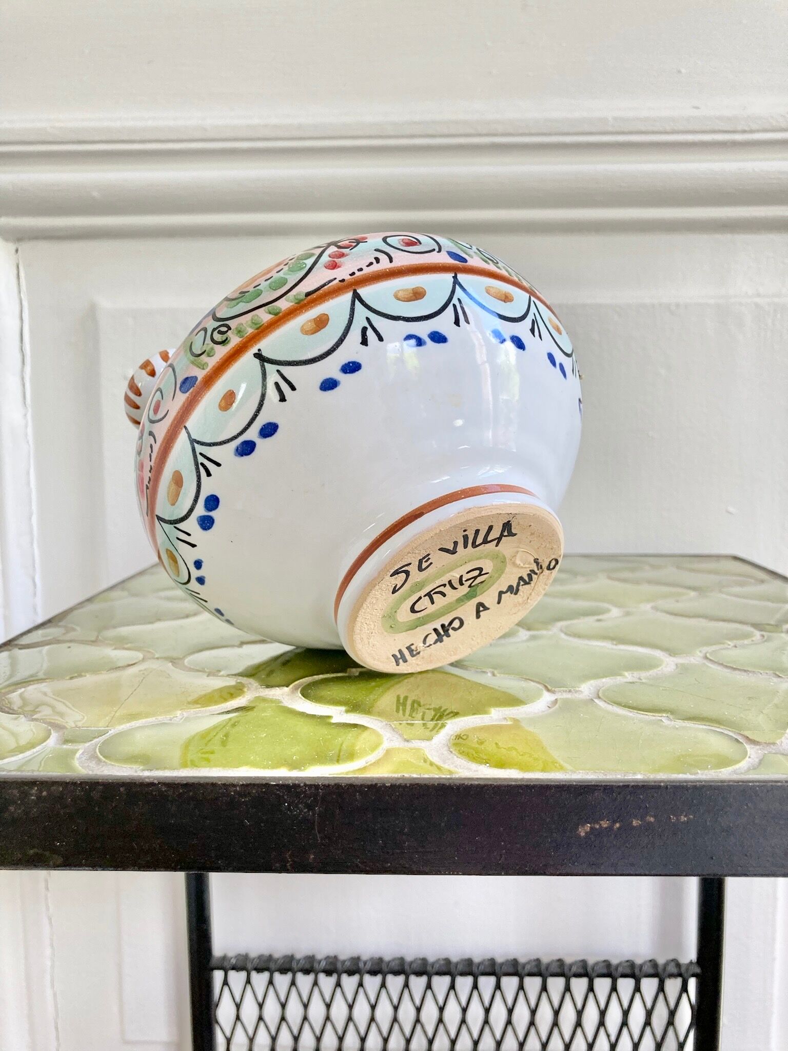 Gargoulette jug ceramic flower spade