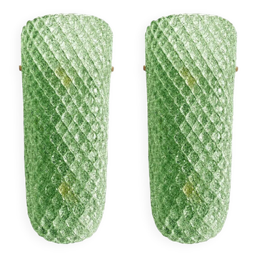 Contemporary Green “Graniglia” Rhombus Murano Glass Wall Lights - a Pair
