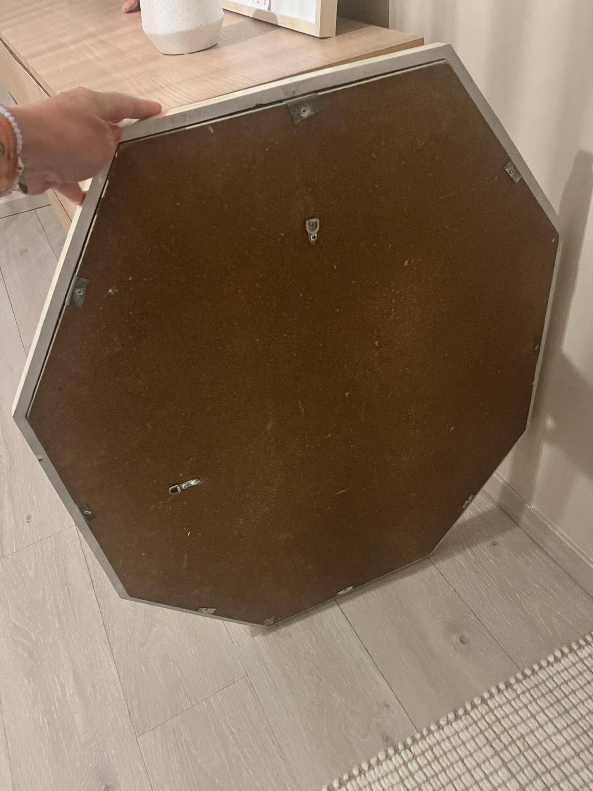 Vintage octagonal faceted mirror, circa 1970-1980.