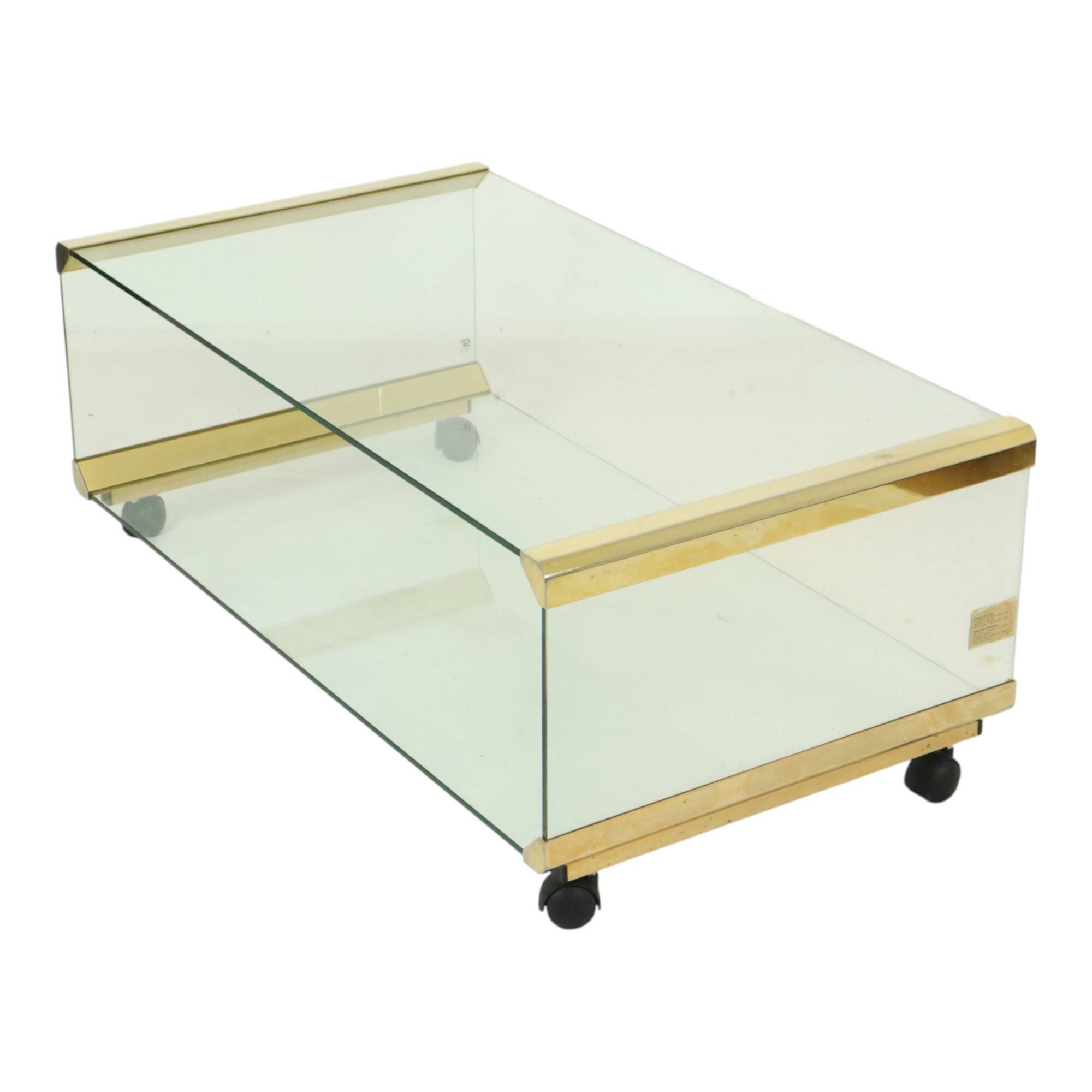 Italian Glass Coffee Table Gallotti & Radice Vintage Design 100cm