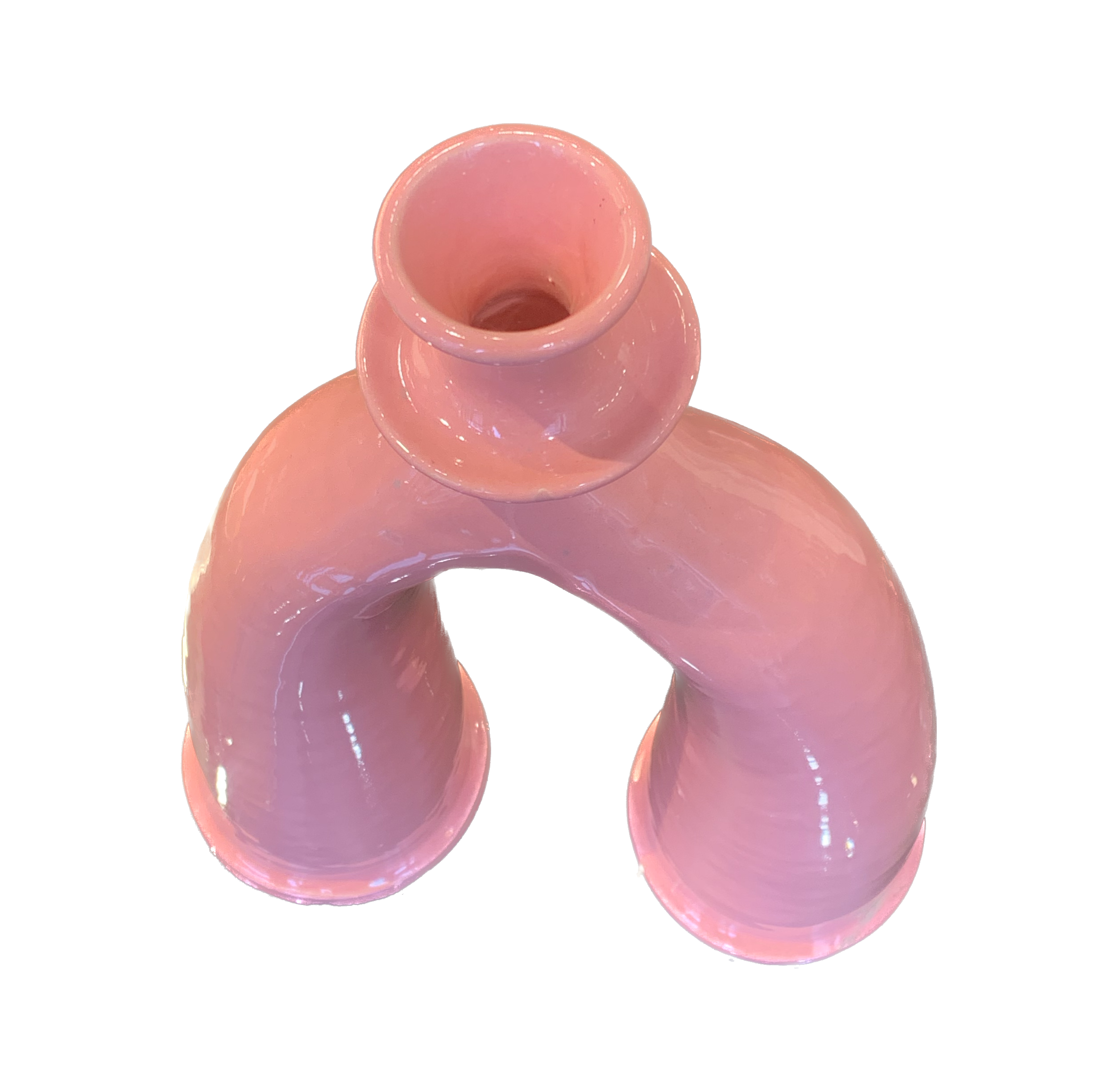 Vintage Mediterranean ceramic candlestick vase