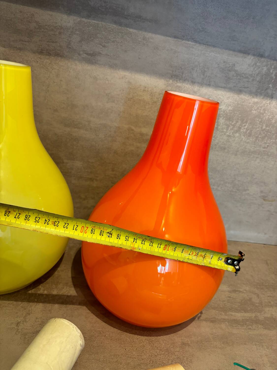 Suspensions x 2 - vintage in opaline - 70s