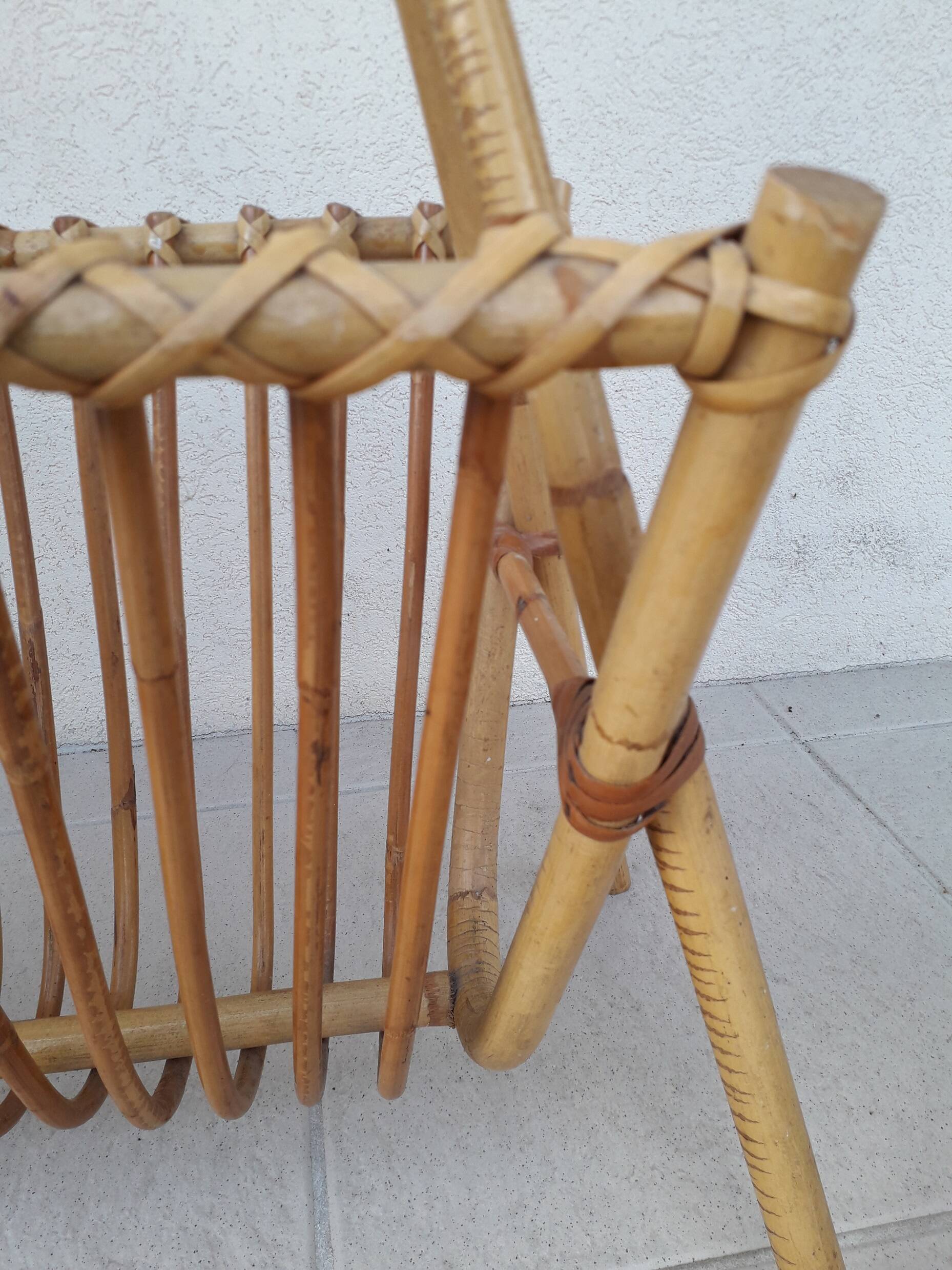 Rattan magazine rack
