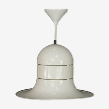 Suspension lamp in white lacquered metal 60s by Boulanger S.A