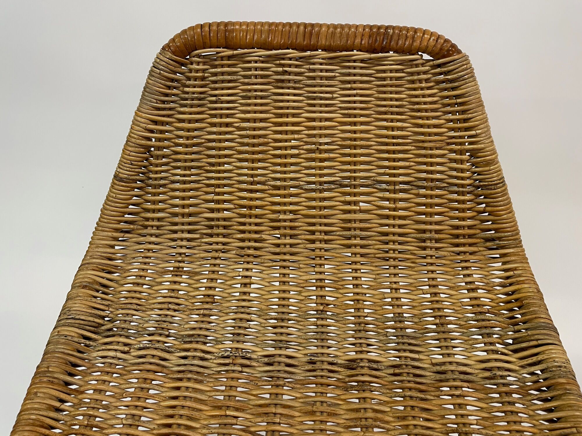 Suite of six vintage bar stools in rattan design Rohe 1960