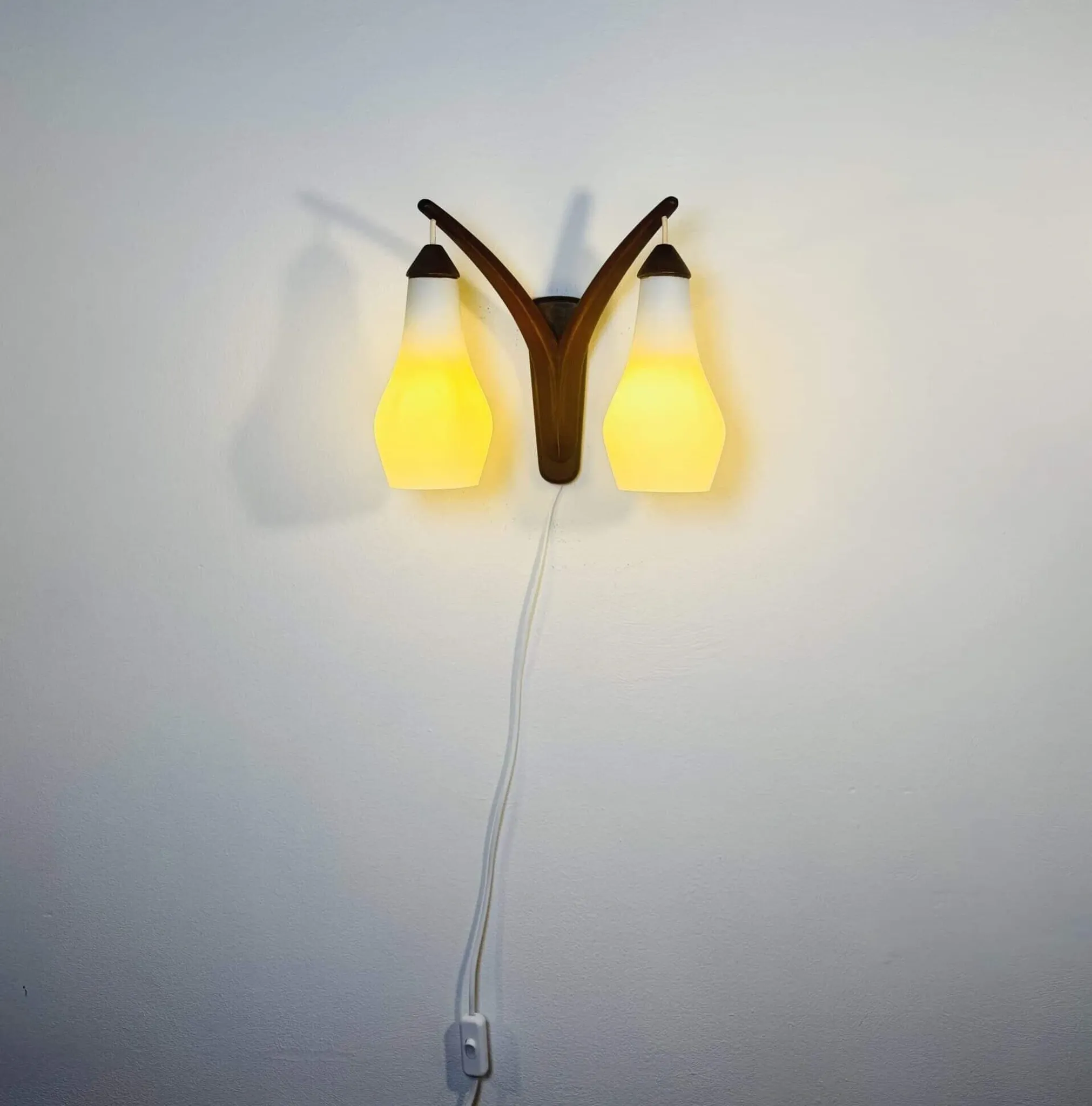 Double-Arm Wall Lamp By Uno & Östen Kristiansson For Luxus, Sweden, 1960S
