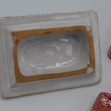 Italian guests ashtray in rose and gilding earthenware