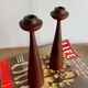 Danish teak candlesticks- Set of 2,  1960s