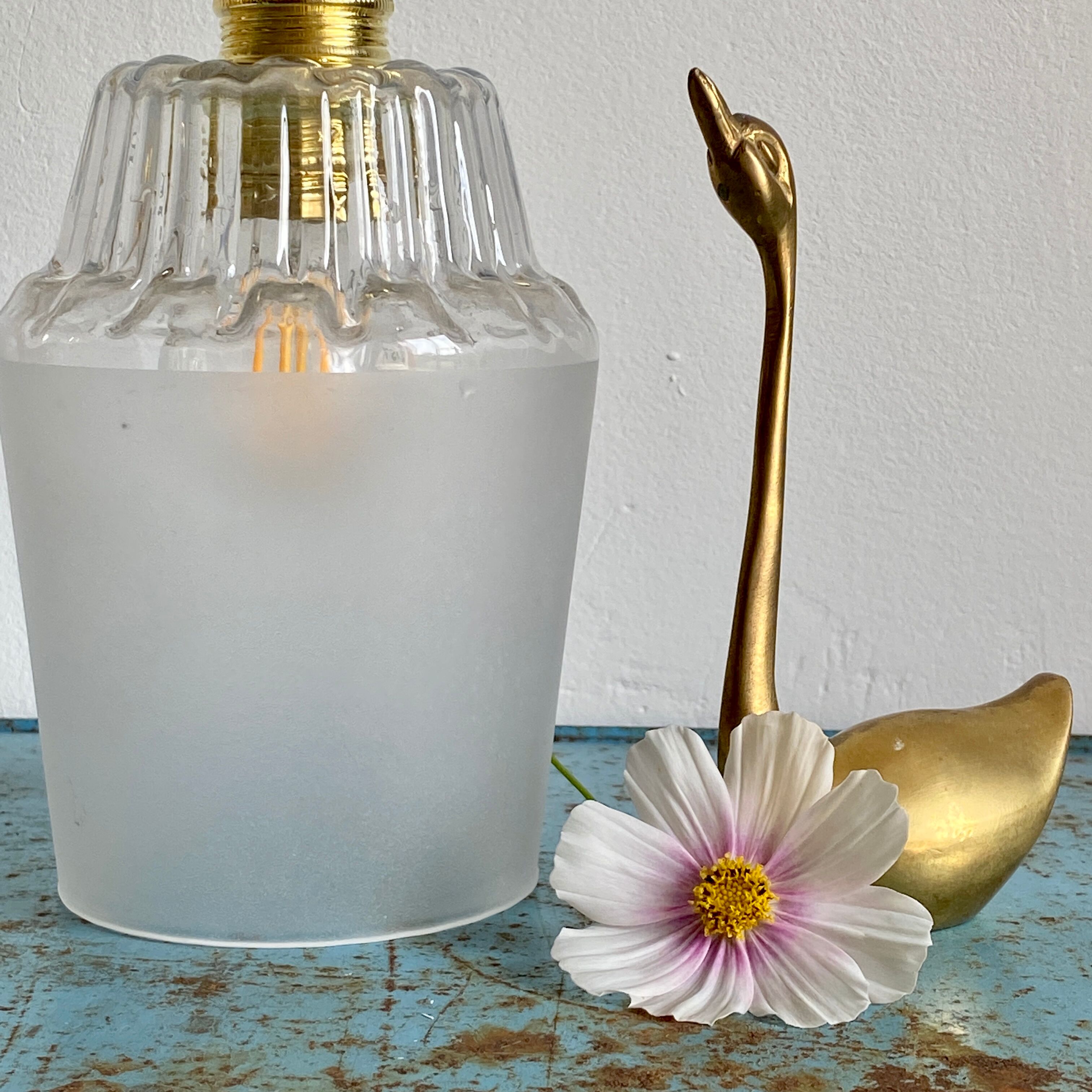 Baladeuse tulipe vintage en verre