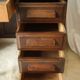 Vintage oak desk with its stool.