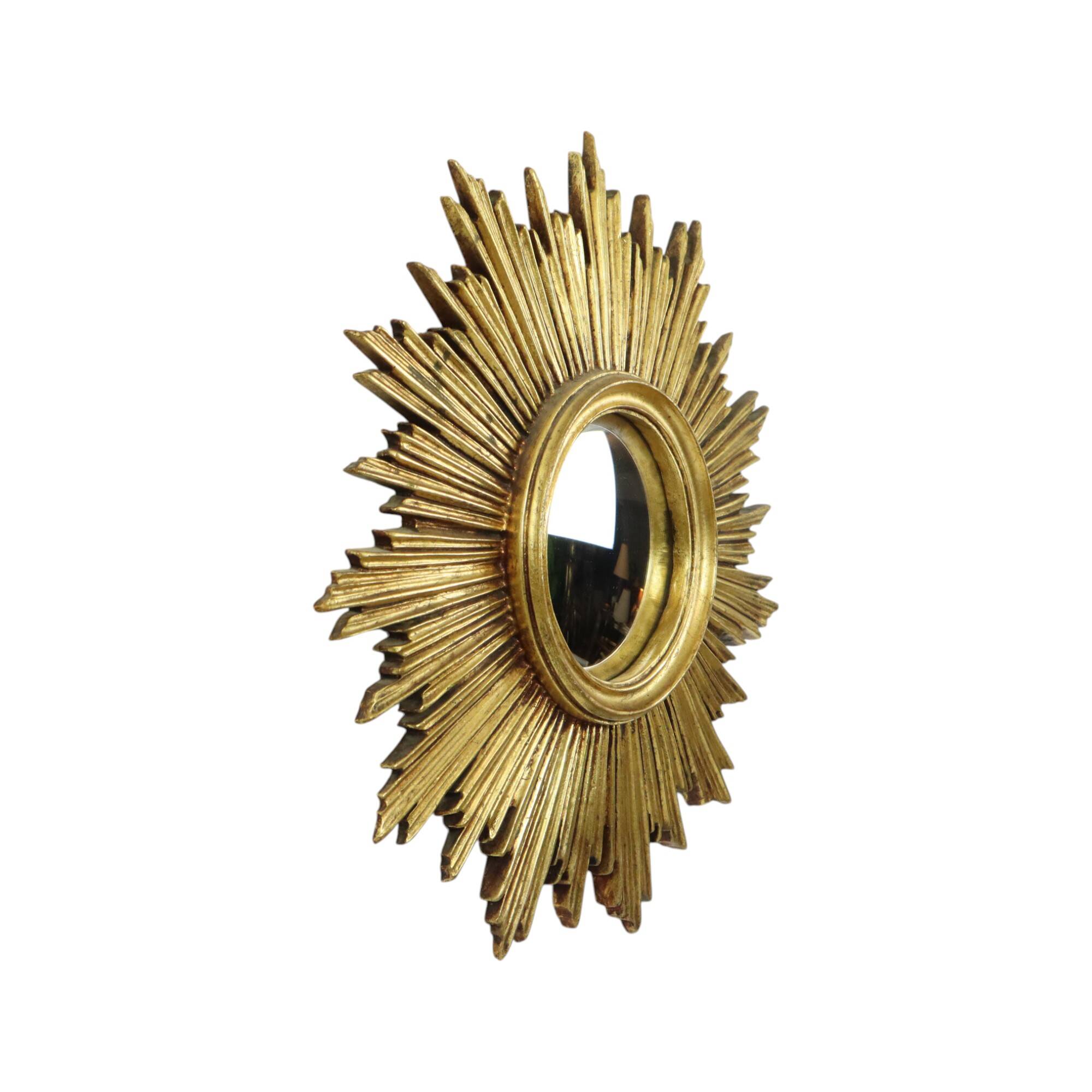 Vintage Sunburst Mirror Sun Mirror Gold Leaf Sixties 42cm