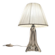 vintage crystal lamp base from the 1960s with a white ribbon shade
