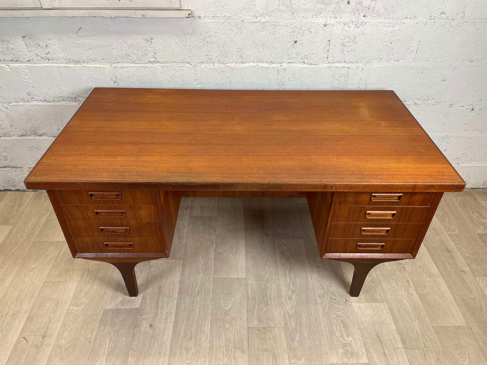 Scandinavian double-sided teak desk, 60s