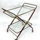Mid-century brass and wood bar cart, Italy 1950s