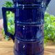 Vintage blue glazed ceramic pitcher
