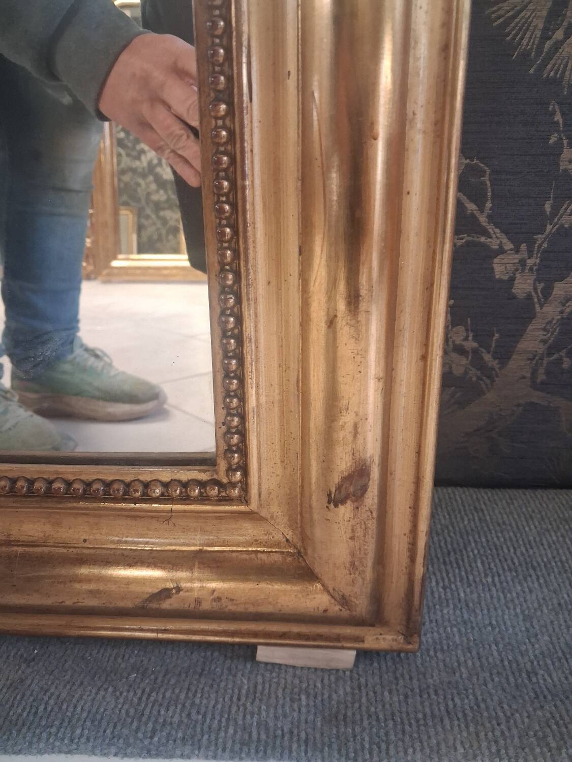 Louis Philippe mirror with pediment 154 x 98