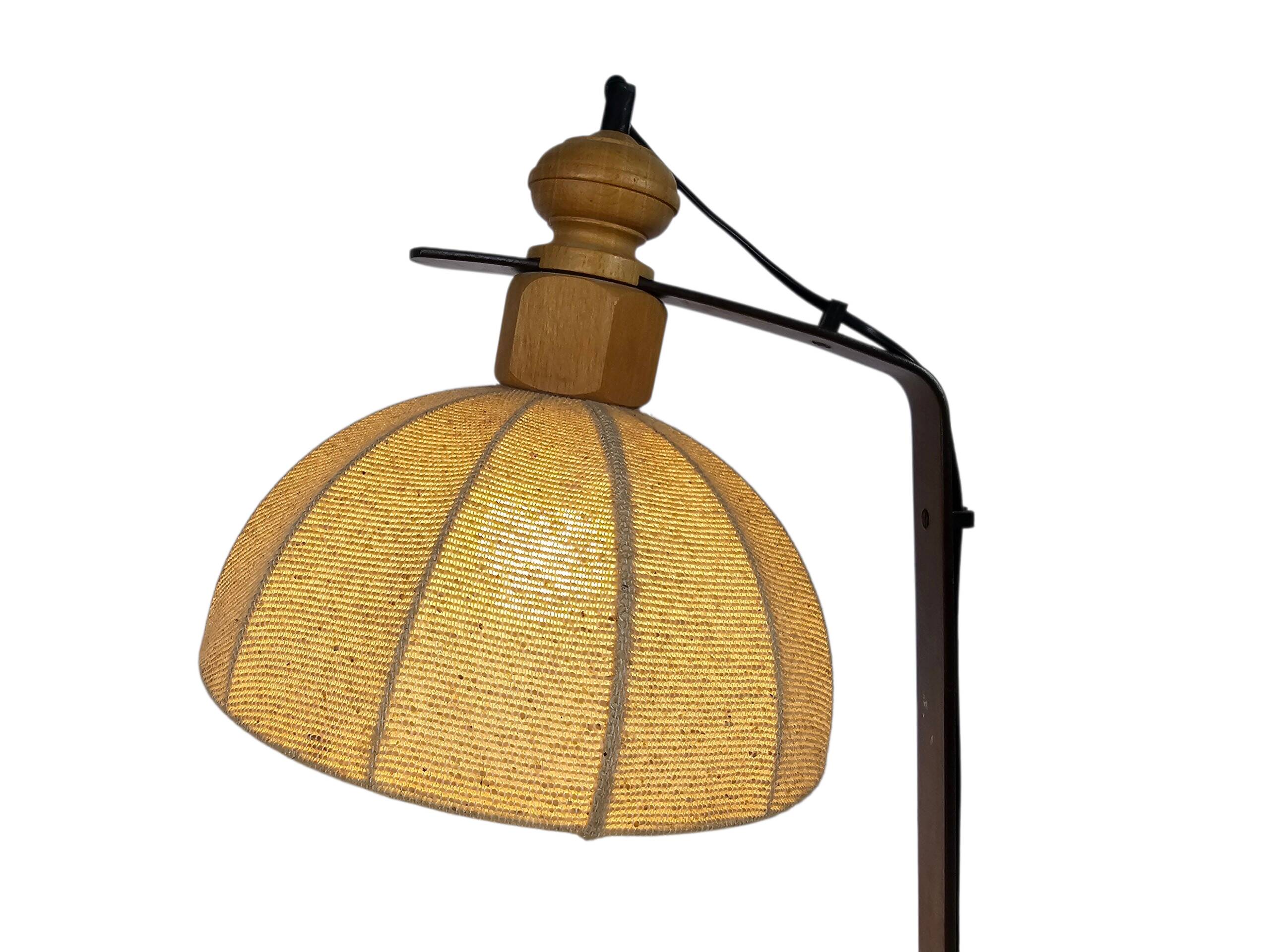 Lampe Massive - Fabriqué en Belgique - bois - métal - textiles - années 80