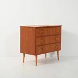Scandinavian teak chest of drawers with oak details
