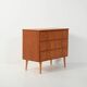 Scandinavian teak chest of drawers with oak details