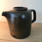 Beautiful sandstone teapot enamel brown and orange