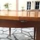 Table ronde rallonge intégrée vintage