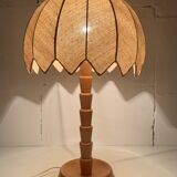XL pine palm table mushroom lamp by Temde Switzerland, 1970s