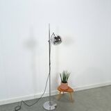 Space age chromen staande bol lamp vloerlamp