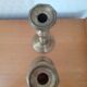 Pair of large bronze or brass candle holders