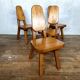 Brutalist pine chair 1970 Seltz style Regain Chapo Perriand vintage design
