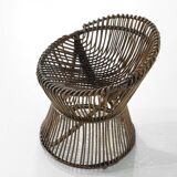 Tabouret en Rotin, Italie, années 1960s.