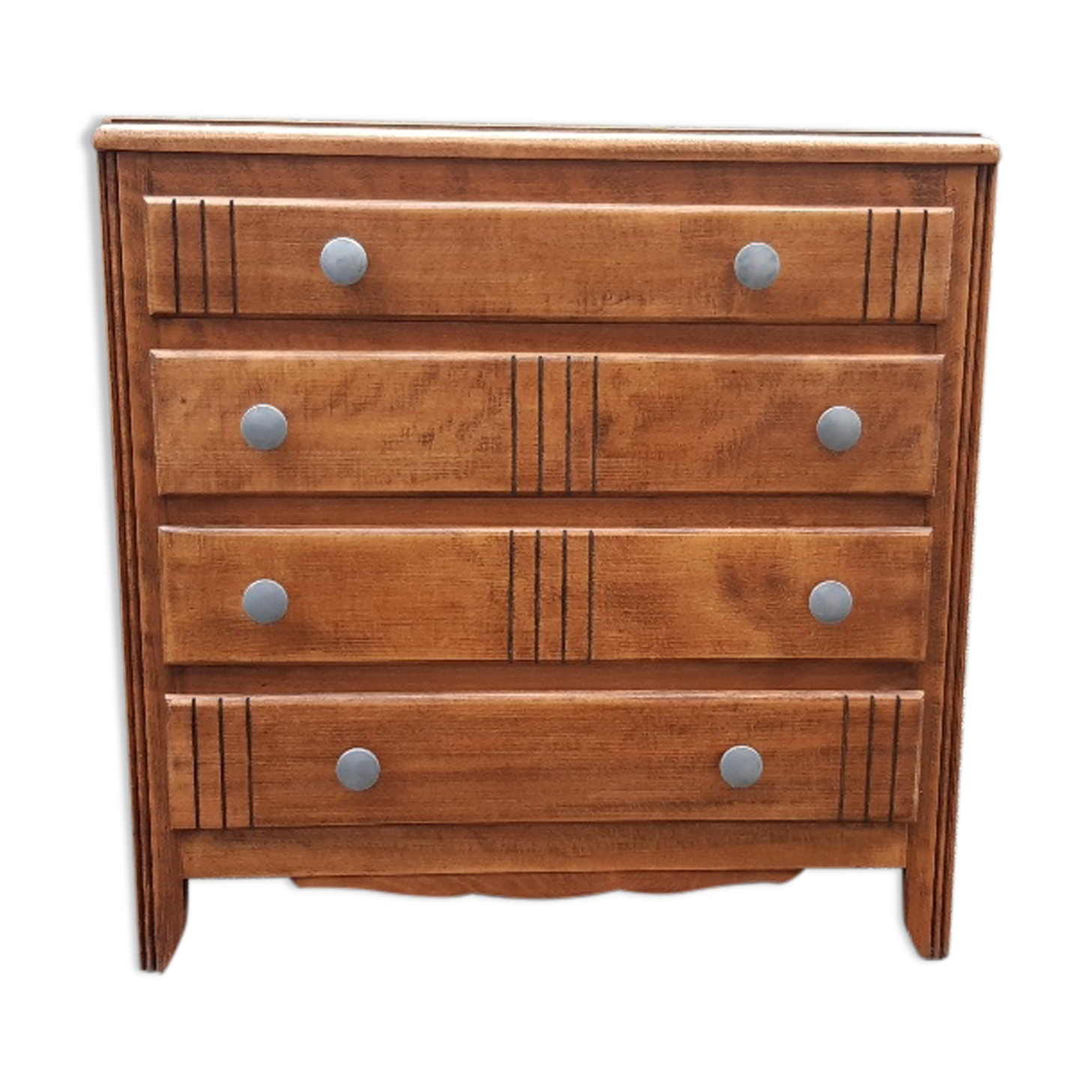Art deco gilded oak chest of drawers
