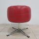 Pouf with storage function, red vinyl, chrome, Germany, 1960s