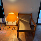 Fauteuil en Pin dans le goût d'Afra et Tobia Scarpa, 1970s