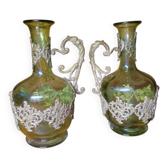 Set of 2 old Napoleon III style bottles